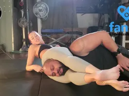 Mixed wrestling face sitting